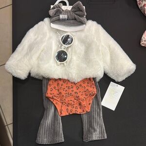 Rachel Zoe White and Gray Kids Matching Set